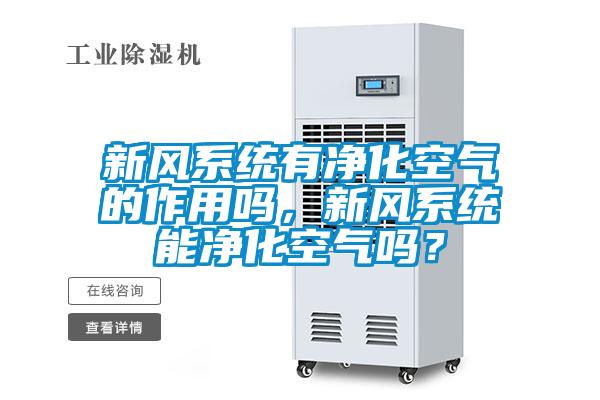 新風系統(tǒng)有凈化空氣的作用嗎，新風系統(tǒng)能凈化空氣嗎？