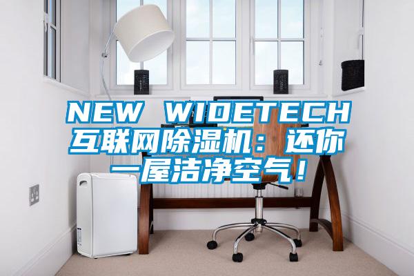 NEW WIDETECH互聯網除濕機：還你一屋潔凈空氣！